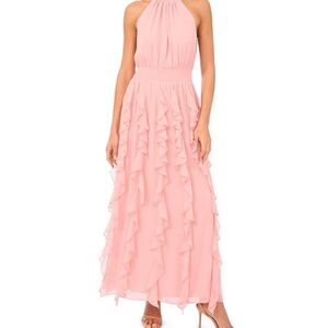 1. State Blush Ruffle Maxi Dress